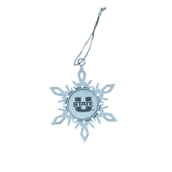Silver Ornament U-State Snowflake Laser Engraved
